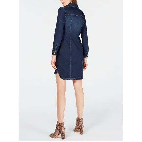 I.N.C. International Concepts Sz 8 contemporary shirtdress Front button closures - Picture 3 of 8